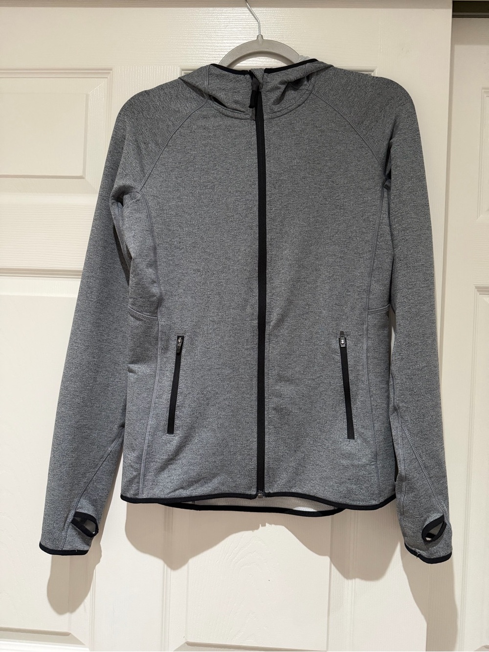H&M Sport Gray Full-Zip Hooded Jacket Size S